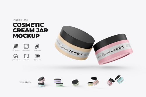 Cosmetic Platic Jar Mockup