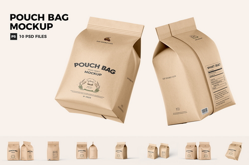 Takeaway Large Pouch Bag Mockup