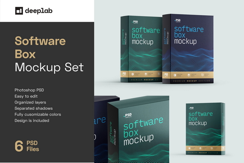 Software Box Mockup Set