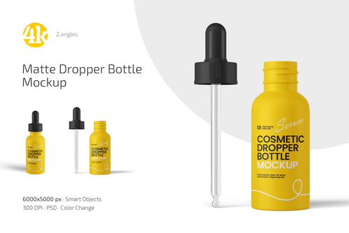 Matte Dropper Bottle Mockup Set