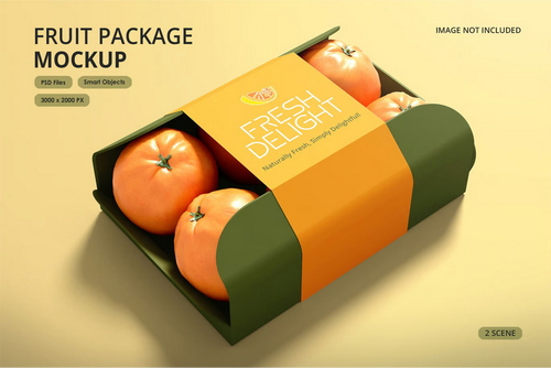 Fruit Box Package Mockup