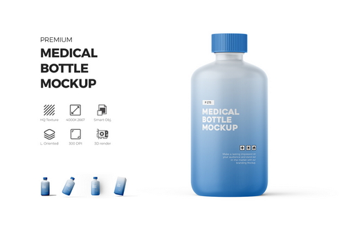 Plastic Medicine Bottle Mockup