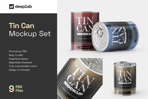 Tin Can Mockup Set | Conserve