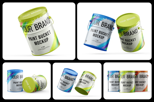Metallic Paint Bucket Mockup