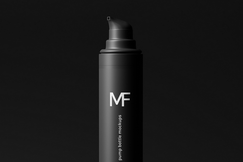 Tall Airless Pump Bottle Mockup