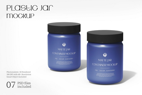Plastic Jar Mockup Under Daylights