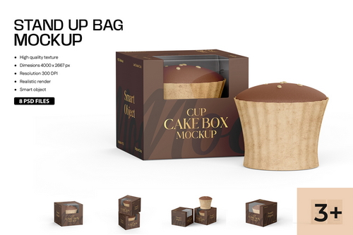 Cupcake Box Mockup