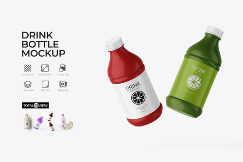 Soft Drinks Plastic Bottle PSD Mockup