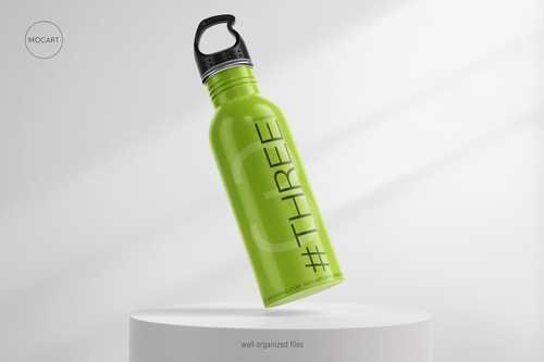 Stainless Steel Water Bottle Mockup
