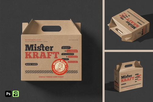 Kraft Gable Box Mockup