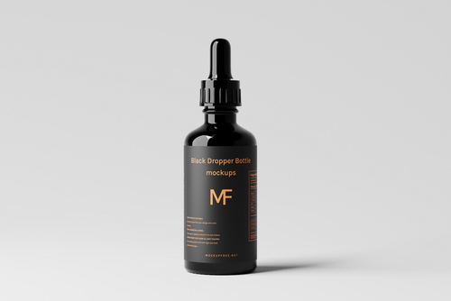 Black Dropper Bottle Mockups