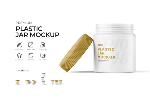 Plastic Jar PSD Mockup