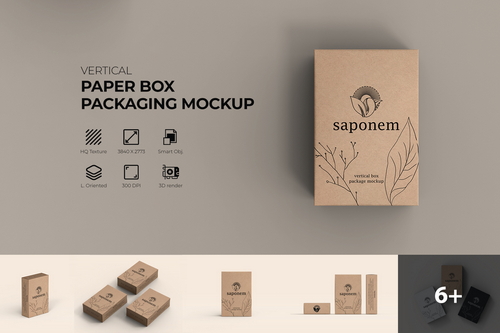 Kraft Soap Box Package Mockup