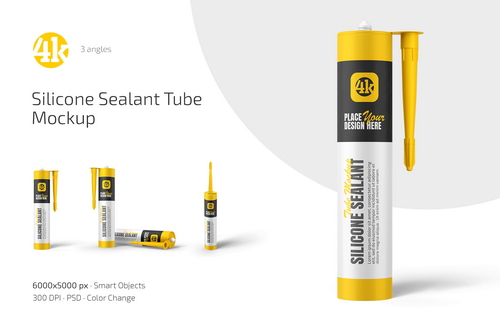 Silicone Sealant Tube Mockup Set
