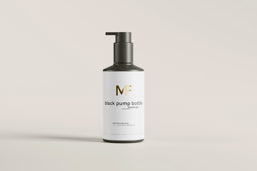 Black Plastic Pump Bottle Mockups