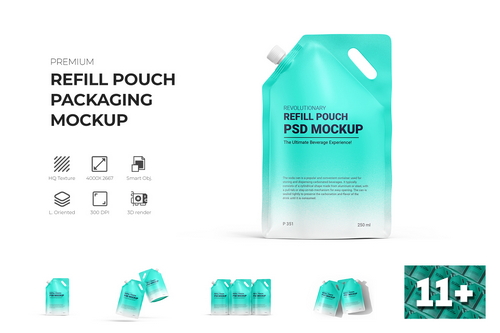 Refill Pouch Packaging Mockup