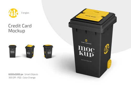 Rubbish Bin Mockup Set
