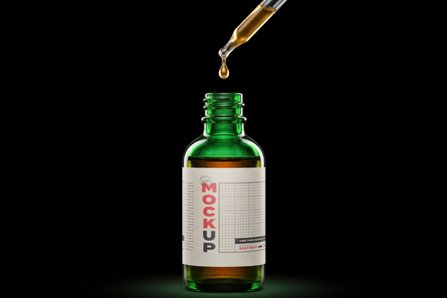 Bitters Droplet Bottle Label Mockups