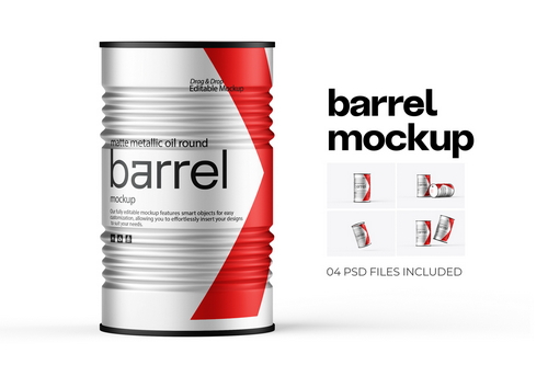 Metal Oil Drum Mockup