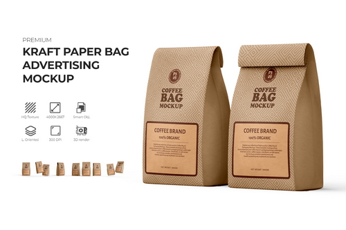 Kraft Paper Bag Advertising Mockup for Presentation