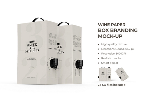 Paper Box with Juice Dispenser PSD Mockup