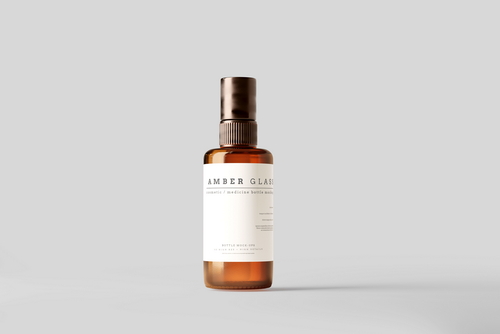 Amber Glass Spray Bottle Mockups
