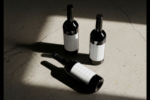 Wine Bottles Label Collection Mockups