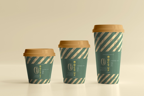 biodegradable paper cup mockup