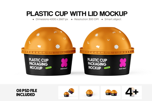 Plastic Cup Mock-up For Ice Cream