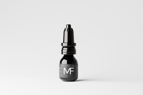 Shiny Black Nasal Spray Bottle Mockup Collection