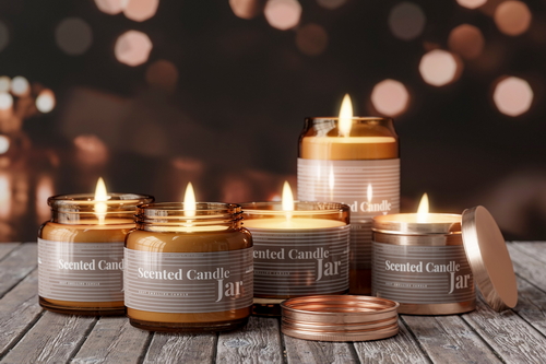 Amber Glass Candle Mockups