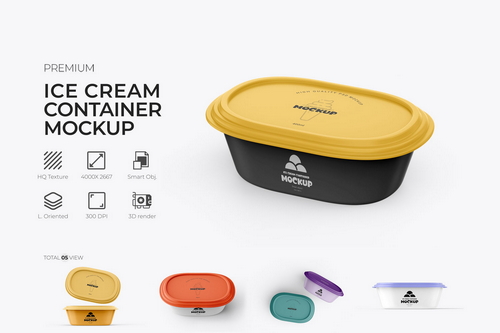 Oval Plastic Box Mockup