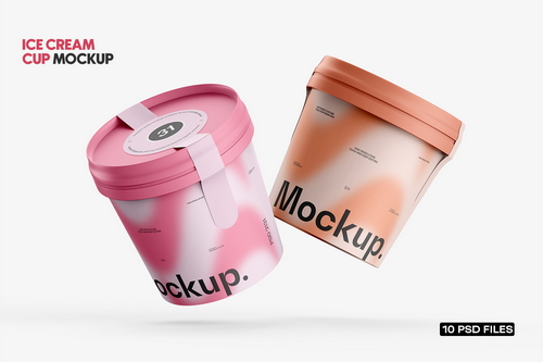 Ice Cream Cup Packaging Mockup