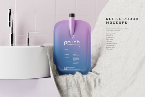 Cosmetic Refill Pouch / Bag Mockups