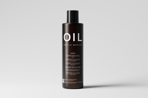 Black Glass Hair Oil Bottle Mockups
