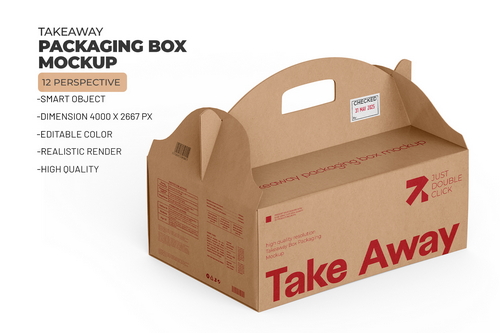 Gable Box Packaging Mockup