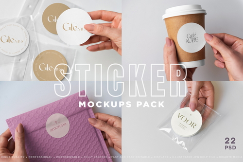 Product Sticker Mockups Pack