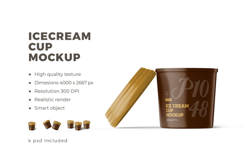 Disposable Ice Cream Cup Mockup