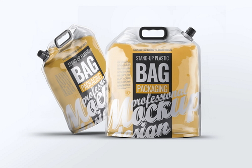 Stand-up Plastic Packaging Bag Mock-Up