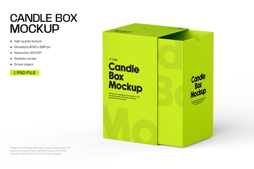 Candle Box Packaging Mockup