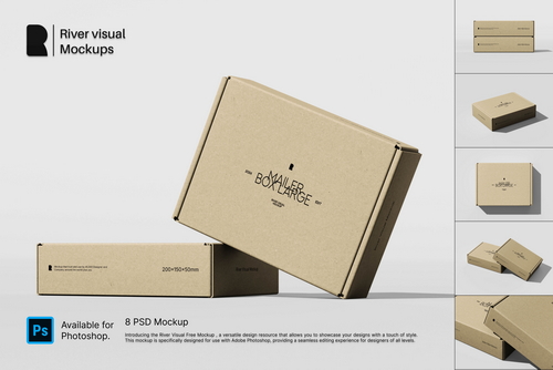 Mailer Box Large Size Packaging Mockup