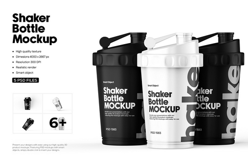 Glossy Shaker Bottle Mockup