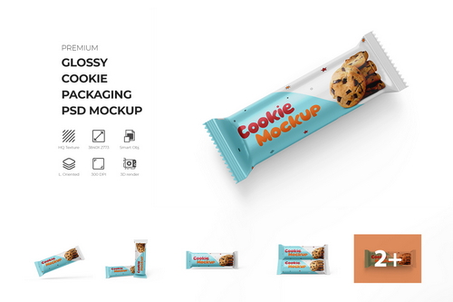 Glossy Biscuit Packaging Mockup