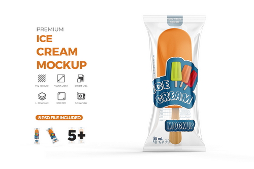 Popsicle Ice Cream Mockup