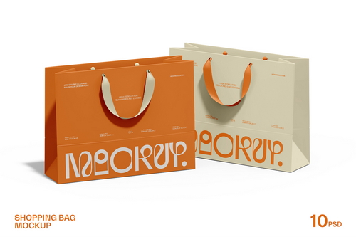 Euro Paper Tote Shopping Bag Mockup
