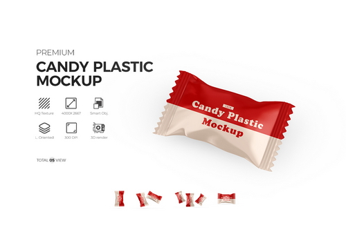 Candy Plastic Pack Mockup