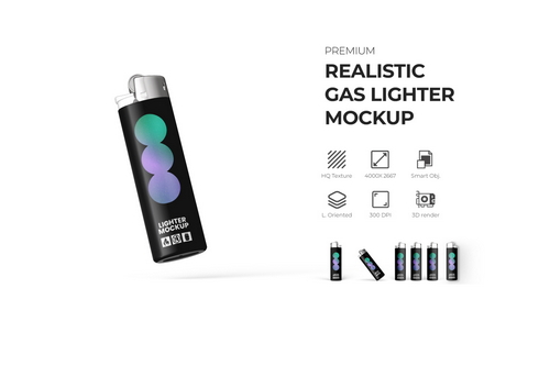 Realistic Gas Lighter Mockup