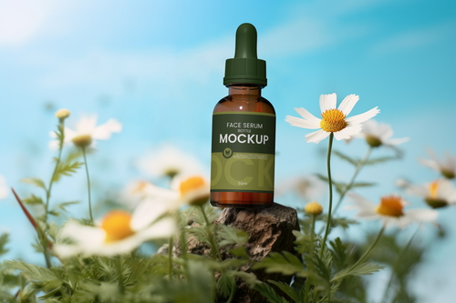 Face Serum Bottle Mockup