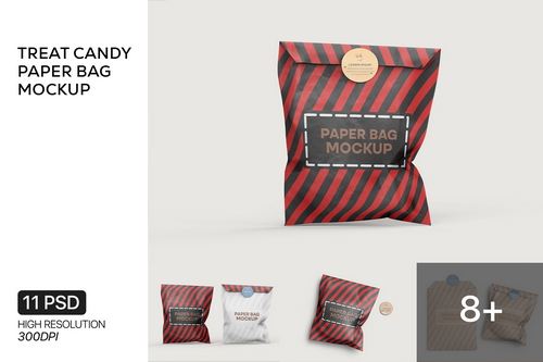 Craft Paper Bags Treat Candy Bag Mockup