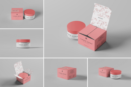 Cosmetic and Box Packaging Mockup